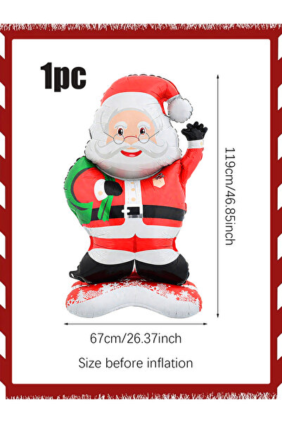 Choice أخرى 1 قطعة 1 قطعة بالون سانتا كلوز واقف من رقائق الألومنيوم، زينة عيد الميلاد، حفلة عيد الميلاد، موضوع