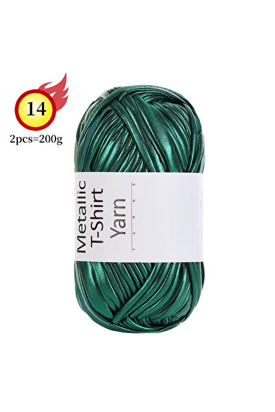 Choice 14 خيط قماش معدني لامع باللون الأخضر الزمردي، 200 جرام، مواد يدوية الص...