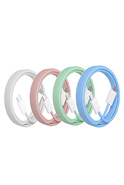 Choice 1m 4 Color Type C to Type C Multi Color Cable PD Fast Charging Data Cable For iPhone17 16 15 ...