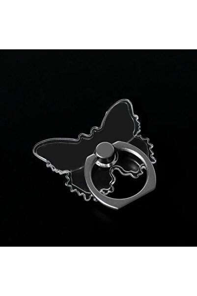 Choice حامل هاتف محمول شفاف على شكل فراشة من الألماس E64، حامل خاتم إصبع على شكل فراشة، قابل للدوران 360 درجة