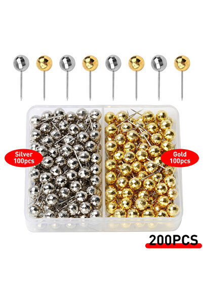choice2 200 قطعة من دبابيس تثبيت معدنية مستديرة محمولة بألوان مختلطة يمكنك صن...