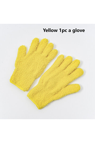 Choice قفازات تنظيف من الألياف الدقيقة باللون الأصفر، قطعة واحدة - قفازات تنظ...