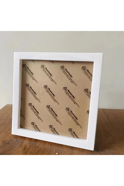 Choice إطار صورة مربع من البلاستيك الأبيض قطعة واحدة، ذاتي التركيب، مناسب لإط...