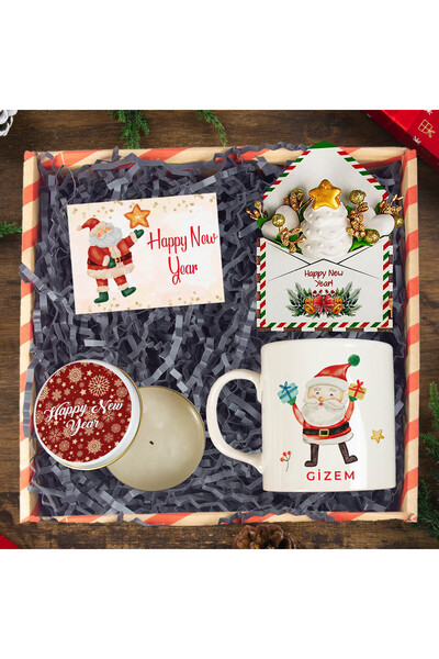 EJOYA Yeni Yıla Özel Kupa & İyi Dilekler Mektup Aranjmanı & Yeni Yıl Mumu & Hediye Kutusu 114496
