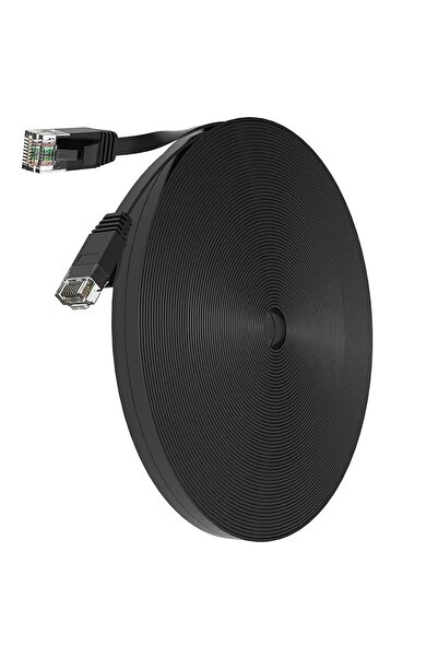 Choice كابل إيثرنت مسطح أسود CAT 6 بطول 20 مترًا، كابل شبكة UTP مسطح بطول 50 ...