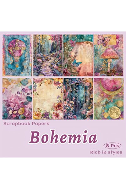 Choice 8 ورقات 8 ورقات جمالية بوهيمية لسجلات القصاصات لصنع بطاقات المجلات غير...