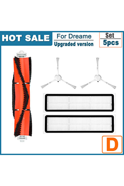 Choice 5pcs-W Fit For Dreame D9, D9 Max, L10 Pro, Trouver LDS Finder Roller Side Brush Mop Hepa Filter Vacu