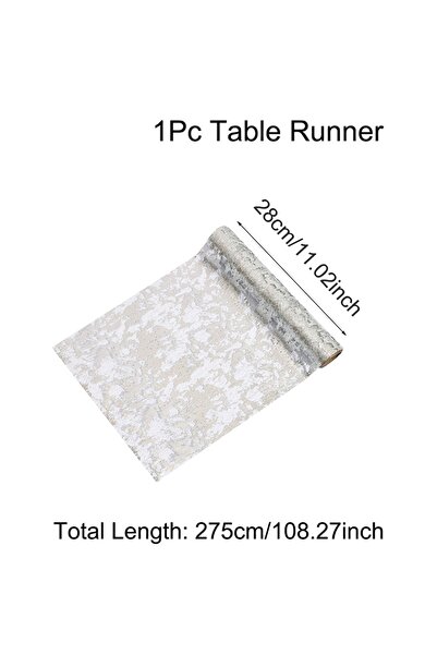 Choice1 Silvery 28x275cm Glitter Metallic Foil Thin Mesh Table Runners Roll, ...