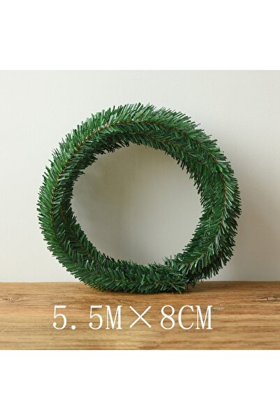 Choice 5.5 متر × 8 سم 5.5 متر إكليل نباتات اصطناعية خضراء زينة شجرة عيد الميل...