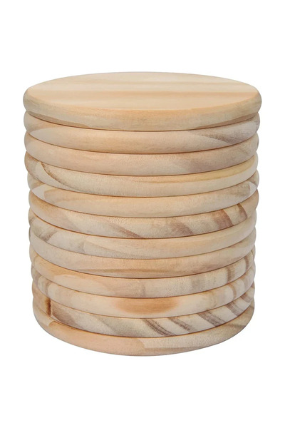 Choice 12pcs 12 PCS Round Wooden Circle Original Wooden Shape Wooden Crafts C...