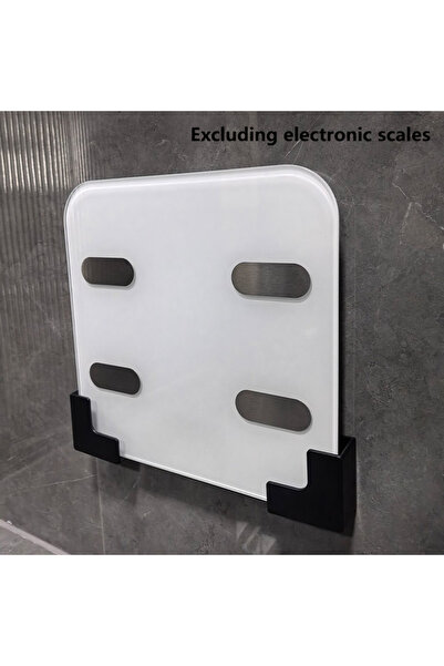 Choice حامل تخزين لميزان الوزن مثبت على الحائط، قطعتان باللون الأسود - حامل ل...