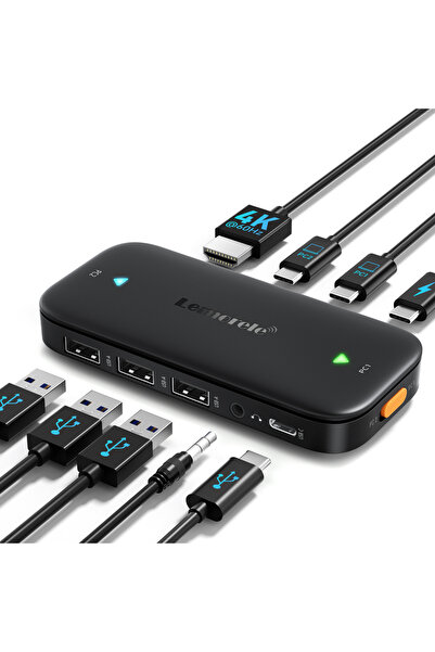 Choice H200 Lemorele H200 مفتاح USB C 2 في 1 مخرج 4K 60Hz USB-C Switch لجهاز ...