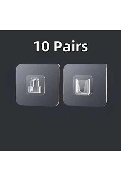 Choice 10 أزواج من الخطافات اللاصقة القوية - بدون مسامير، بدون ضرر، خطافات حا...