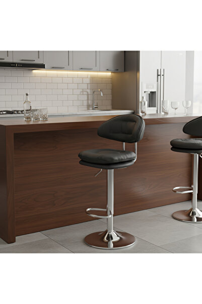 sharpdo 2PCS Bar Chair,High Back Small Round Stool, Comfortable Adjustable High Bar Chair with 360° Swivel