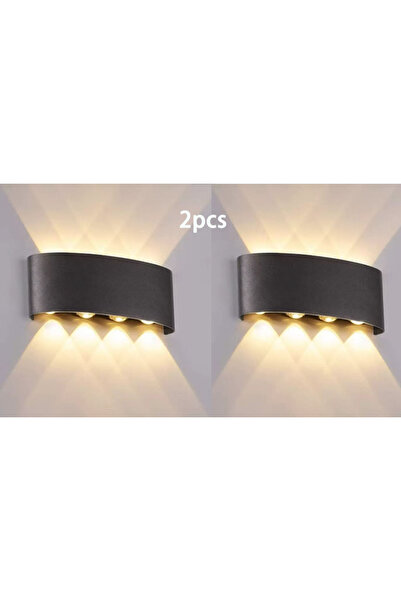 Choice ضوء حائط Tuya أسود 8 وات قطعتين لأعلى ولأسفل، تطبيق Smart Life RGB، إضاءة خارجية ملونة للشرفة، حفلات، حديقة