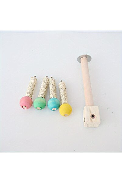 Choice Colorful Rotating Bird Perch Stand with Bearing for Parrots - Durable Cork Material, Interactive Enr