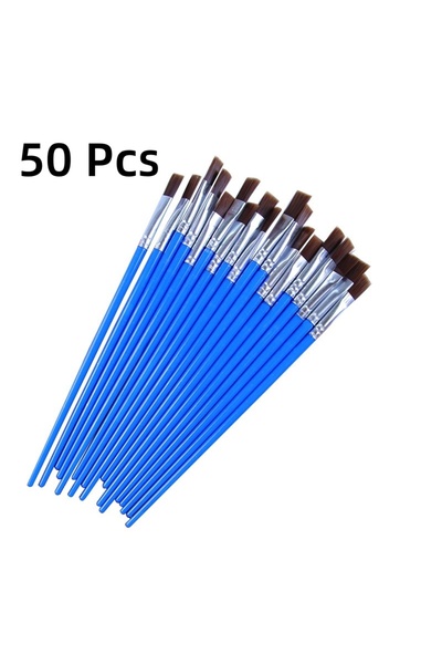 Choice 50pcs C 50Pcs Painting Brushes Set Art Round Flat Hair Nylon Hair Pain...