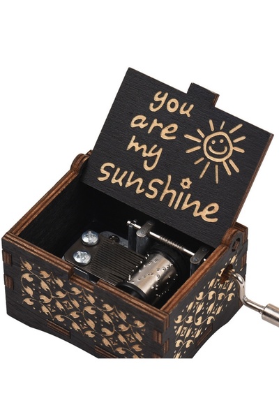 Choice 9 صندوق موسيقى خشبي يعمل يدويًا، أنت شمسي الموسيقية، لوحة فنية هدية بو...