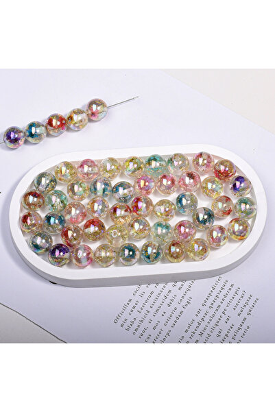 Choice 10 قطع من خرز الأكريليك الدائري المستقيم المطلي بورق الذهب المقاوم للأ...