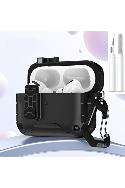 Choice حافظة Airpods Pro 3 سوداء مع قلم لسماعات Airpods Pro 3 (2025) مع قفل آ...