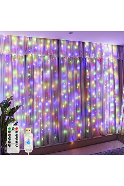 Choice ستائر LED متعددة الألوان 3 × 3 متر بمنفذ USB لعيد الميلاد، ستائر خرافية داخلية، مناسبة لغرفة النوم