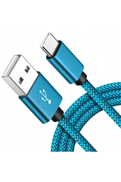 Choice 1m Blue USB A To Type C Cable Fast Charging Nylon Weaving Mobile Phone Line Type C Adapter Cable Cor