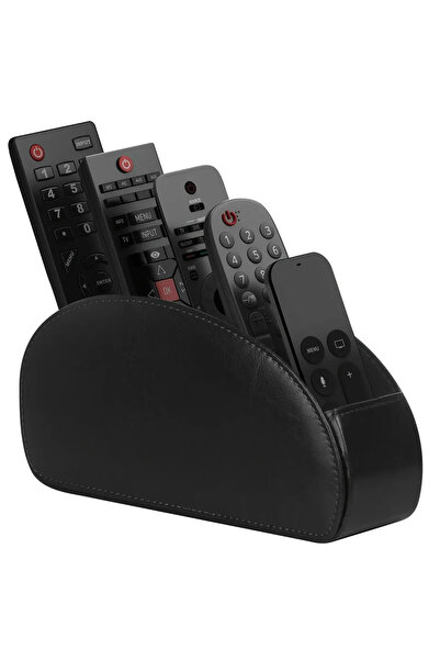 Choice black 5 Grid Pu Leather Organizer Remote Control Phone And Tv Holder Desk Storage Box Cosmetics Brus