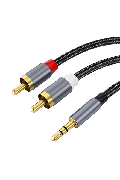 Choice1 كابل صوت RCA أسود من النايلون بطول 2 متر (6.5 قدم) 
موصل ذكر 3.5 ملم ...