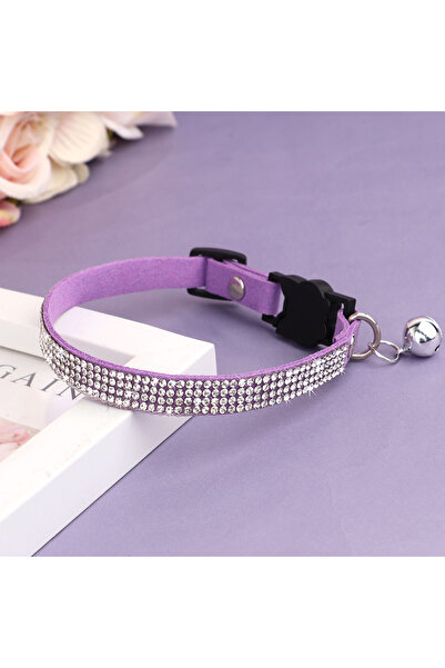 Choice طوق قطط من الجلد السويدي الناعم باللون الوردي S PURPLE - تصميم لطيف من...