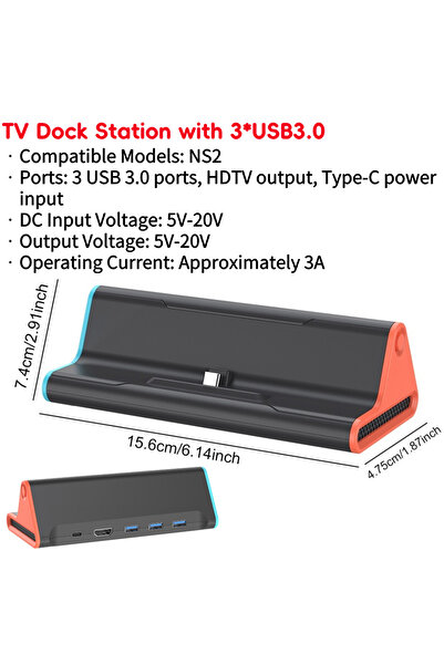 ALLOYSEED TV Dock Station B Portable 4K TV Dock Station for Switch 2 with Typ...