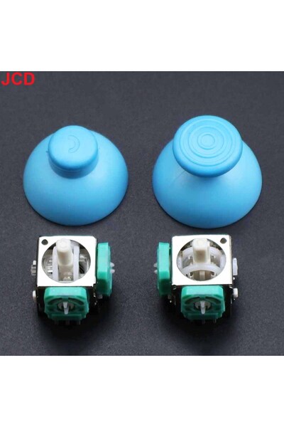 Choice عصا تحكم تناظرية ثلاثية الأبعاد 4 في 1 يمين ويسار أزرق فاتح + أزرار غط...