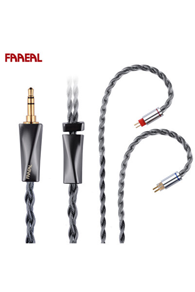 Choice كابل سماعة أذن بديل FAAEAL ثنائي السنون 0.78 مم و3.5 مم مع خط سماعة رأس مطور 0.78 مم/QDC/S/C F