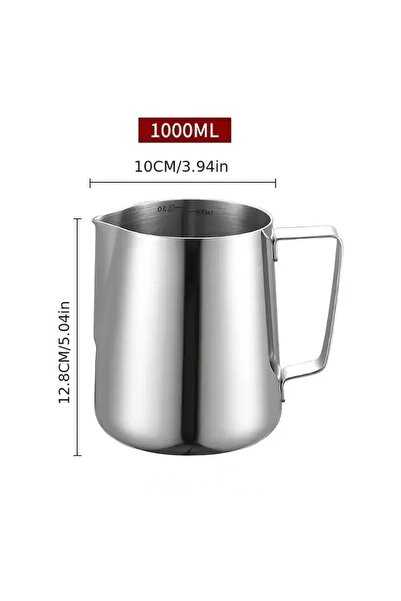 Choice1 كوب لاهوا فضي من الفولاذ المقاوم للصدأ بمقياس 1000 مل، أباريق حليب 35...