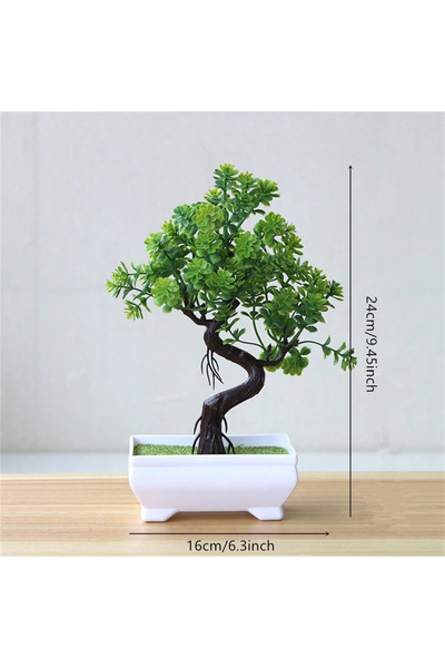 Choice PJ29-01 Uflower Artificial Bonsai Tree, Fake Potted Plants, Small Plastic Green Trees for Home Offic