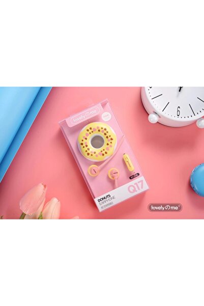 Choice سماعات أذن سلكية Q17 بتصميم دونات ماكرون وردي: تصميم كرتوني لطيف وميكر...