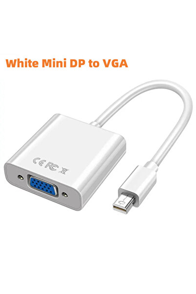 Choice محول كابل Mini DP إلى VGA باللون الأبيض، محول Mini Thunderbolt إلى VGA...
