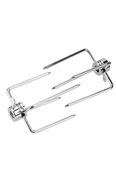 Choice Silver Stainless Steel BBQ Forks 2pcs/set Charcoal Chicken Grill BBQ Tool Rotisserie BBQ Forks Rotis