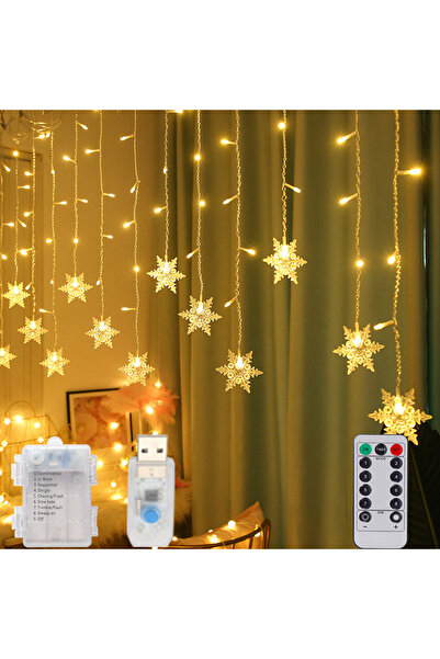 Choice سلسلة أضواء ندفة الثلج LED بطول 3 أمتار تعمل بالطاقة USB مع إضاءة دافئة وإضاءة خرافية على شكل إكليل عيد الميلاد وستائر USB