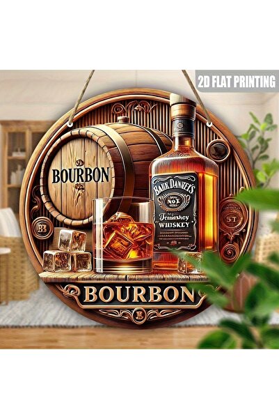 HELLOYOUNG لافتة ويسكي بوربون مسطحة ثنائية الأبعاد مقاس 20×20 سم، قطعة واحدة ...