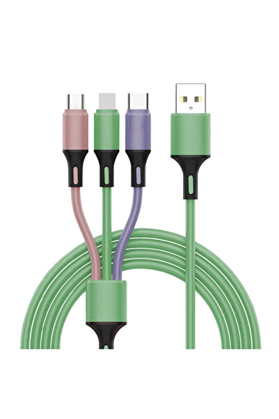 Choice 03 3 في 1 كابل USB من هلام السيليكا معتمد من MFi كابل بيانات متعدد الم...