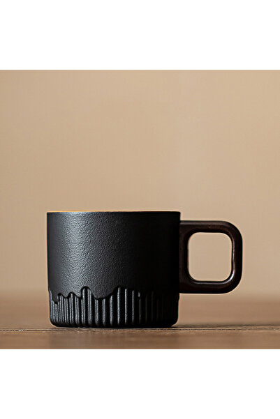 Choice كوب شاي سيراميك متدرج اللون أسود 51-100 مل 60 مل بمقبض، كوب قهوة مقاوم...