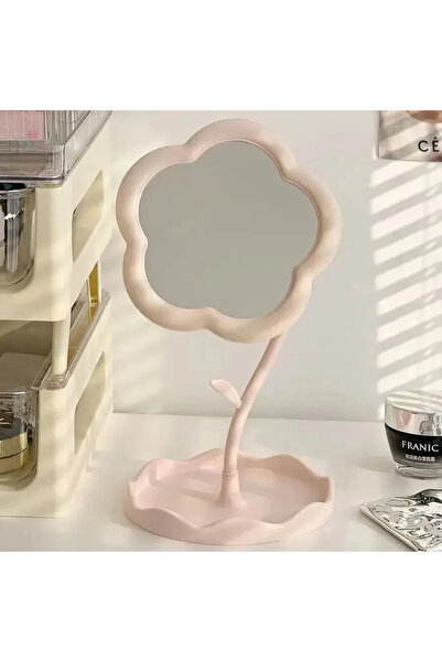 Choice 1pc-pink G4791C Makeup Dressing Mirror, Floral Pattern, Office Dormitory Decoration, High-end Style,