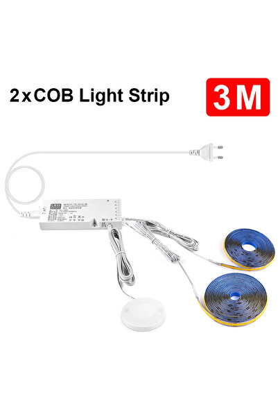 Choice مجموعة شريط إضاءة LED COB LED قابلة للتعتيم بمقبس الاتحاد الأوروبي بطو...