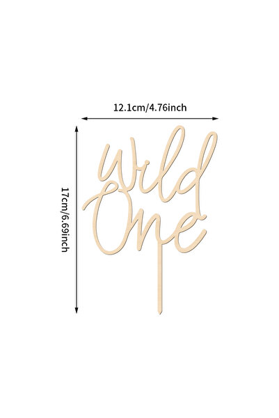 Choice غطاء كعكة خشبي من YOMDID Wild One Cake Topper غطاء كعكة عيد ميلاد خشبي من Wild One Cake Decorat