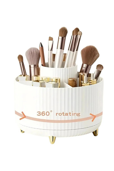 Choice منظم مكياج دوار متعدد الوظائف من البلاستيك، قطعة واحدة، أبيض، 360 درجة...