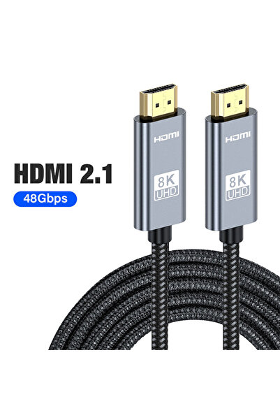 Choice كابل HDMI 2.1 رمادي بطول 5 أمتار، سلك HDMI بدقة 8K و60 هرتز و4K و120 هرتز و48 جيجابت في الثانية، EARC ARC وHDCP وHDR فائق السرعة لأجهزة HD T