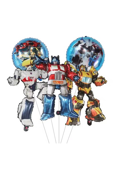 Miniso كما هو موضح بالنمط 1، موضوع المتحولون، بالونات أوبتيموس، برايم هورنت، غلوبوس، حفلة عيد ميلاد الأولاد