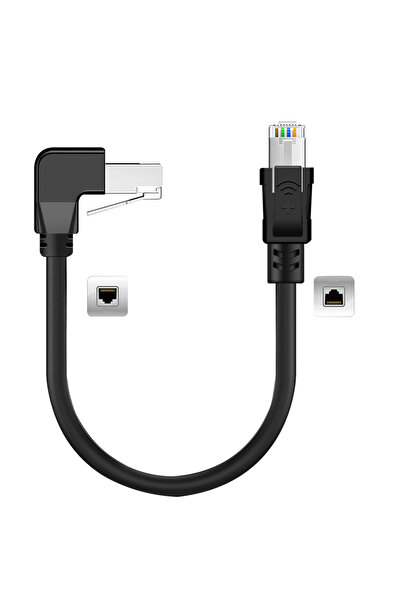 Choice كابل إيثرنت Cat6a بطول 1 متر A-1 من الدرجة الصناعية بموصل بزاوية 90 در...