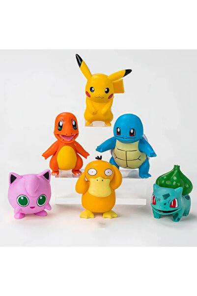 Miniso مجموعة من 6 قطع من أغطية الكعك على شكل وحش بوكيمون، شخصية أنمي بيكاتشو، زينة حفلات أعياد الميلاد السعيدة S