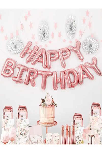 Choice بالونات عيد ميلاد سعيد مقاس 16 بوصة من الذهب الوردي مقاس 16 بوصة بالون...